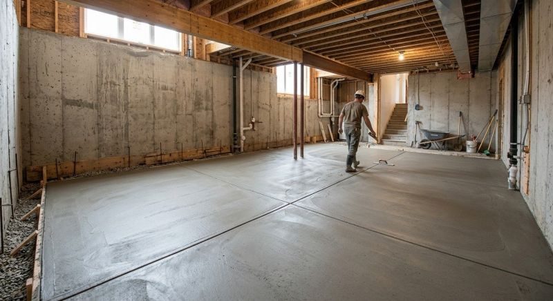 Basement Concrete Installation in James City County, VA