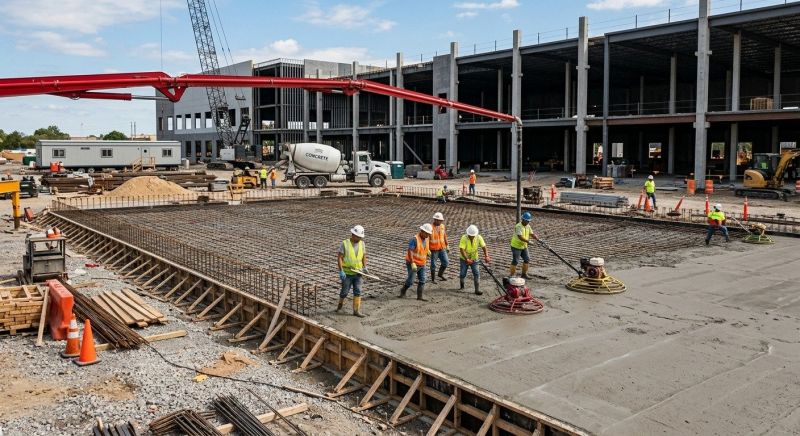 Commercial Slab Installation in Carrollton, VA
