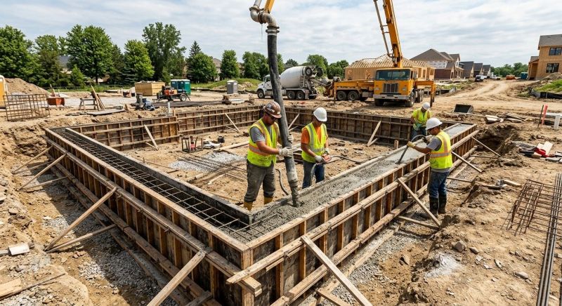 Poured Foundation Installation in Newport News, VA